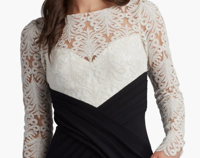 画像3: 【アンミカさん愛用】Tadashi Shoji  タダシショージ    BETTON CONTRAST ILLUSION GOWN ブラック、ホワイト (3)