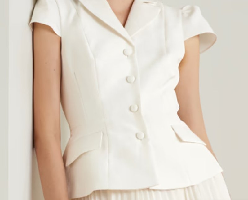 画像3: セール！Self Portrait　セルフポートレート  Belted cloque and pleated chiffon midi dress (3)