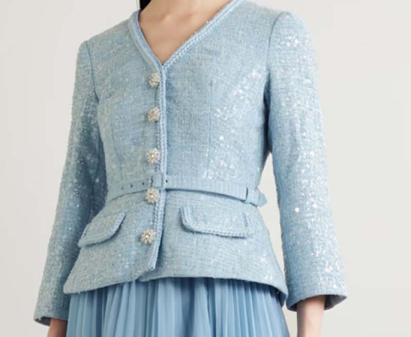 画像3: セール！Self Portrait　セルフポートレート  Embellished sequined boucle and pleated chiffon midi dress  03063 (3)