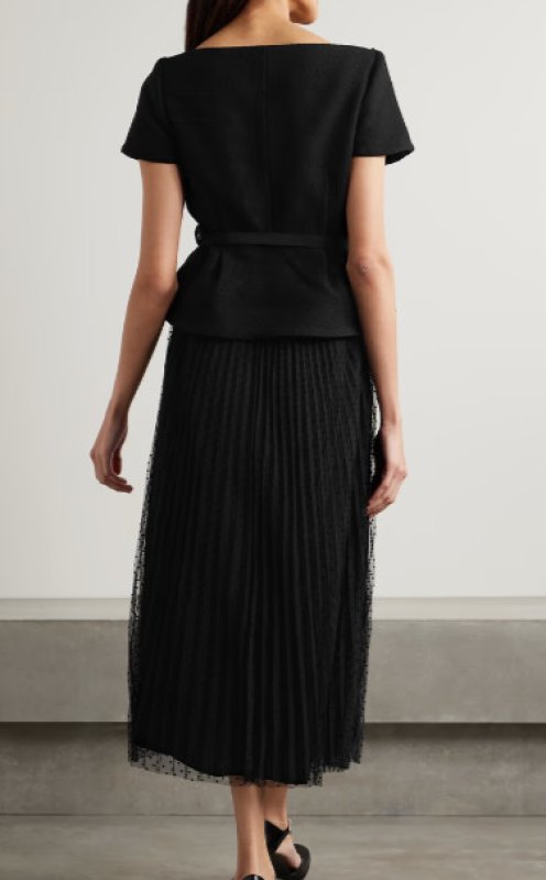 画像2: セール！Self Portrait　セルフポートレート  Off-the-shoulder tweed and pleated midi dress  03065 (2)