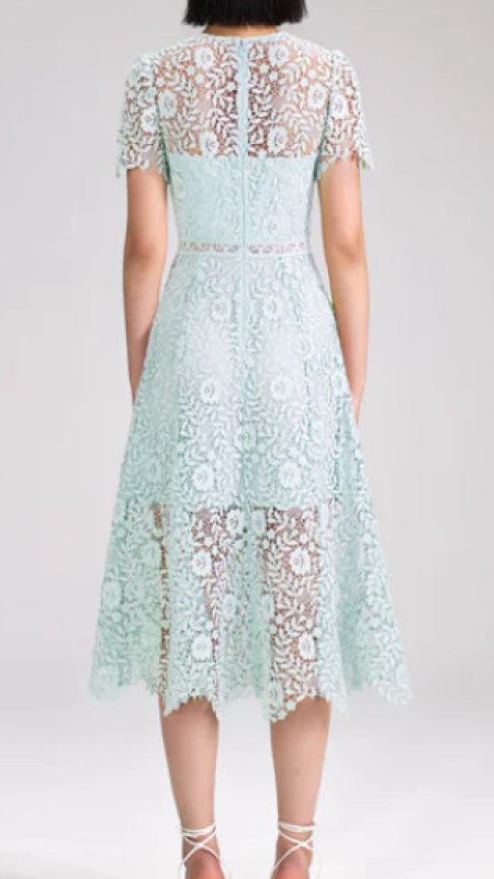 画像2: Self Portrait　セルフポートレート　BLUE ROSE LACE MIDI DRESS (2)