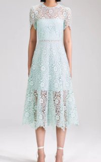 Self Portrait セルフポートレート PINK ROSE LACE MIDI DRESS