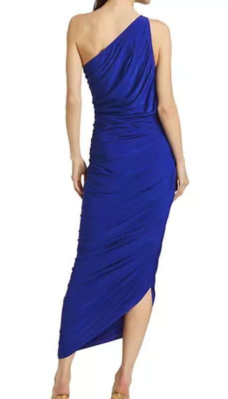 画像3: 【ドラマ使用】Norma Kamali ノーマカマリ　Diana ワンショルダーGown　ブルー (3)