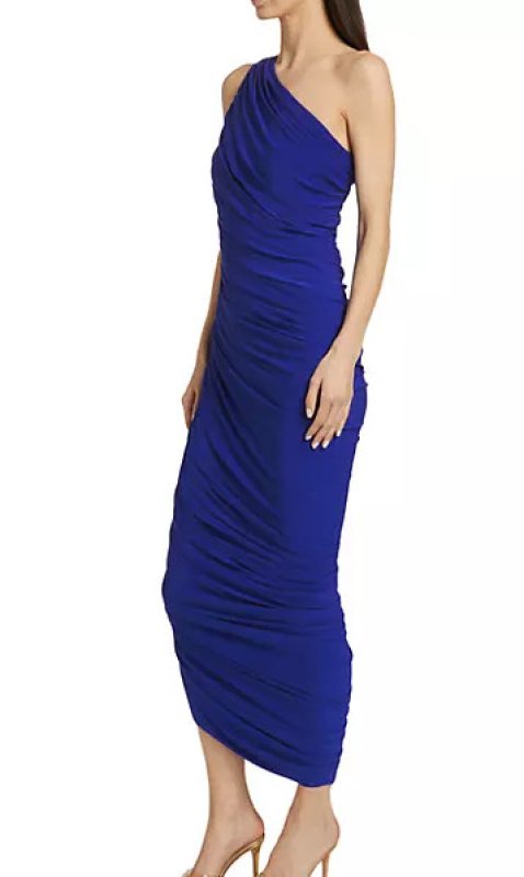 画像2: 【ドラマ使用】Norma Kamali ノーマカマリ　Diana ワンショルダーGown　ブルー (2)