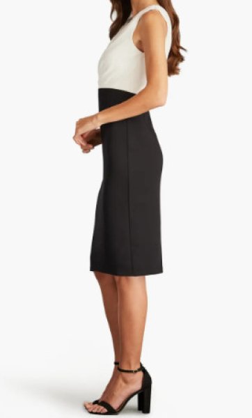 画像3: Tadashi Shoji タダシショージ   WILKA TWO-TONE PENCIL DRESS ブラック、ホワイト (3)