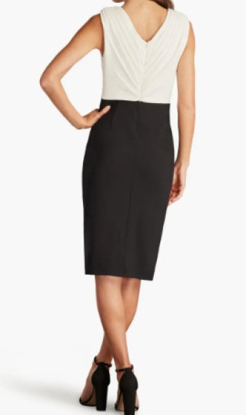 画像2: Tadashi Shoji タダシショージ   WILKA TWO-TONE PENCIL DRESS ブラック、ホワイト (2)