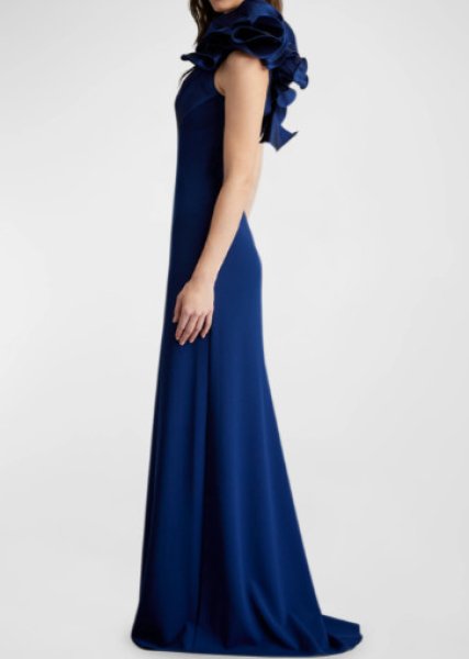 画像2: Tadashi Shoji タダシショージ  KORRA  ワンショルダー Gown ネイビー (2)