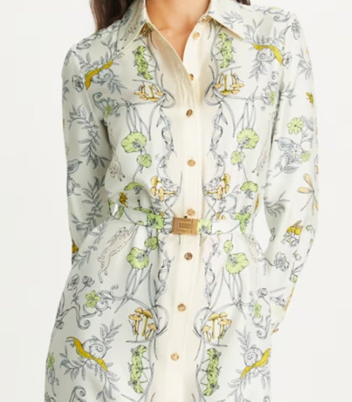 画像3: 【矢田亜希子さん着用】Tory Burch トリーバーチ　　プリント シルクツイル シャツドレス  03162 (3)