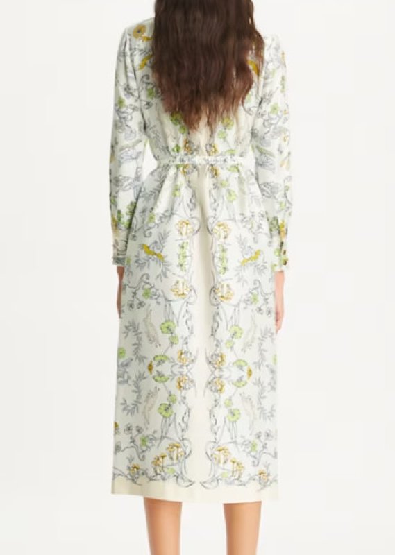 画像2: 【矢田亜希子さん着用】Tory Burch トリーバーチ　　プリント シルクツイル シャツドレス  03162 (2)