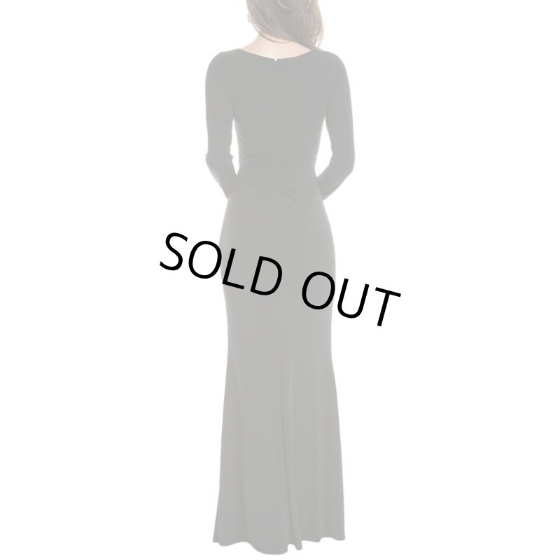 画像2: セール！Marchesa Notte マルケッサノッテ  MATTE RUCHED GOWN　ブラック  06271 (2)