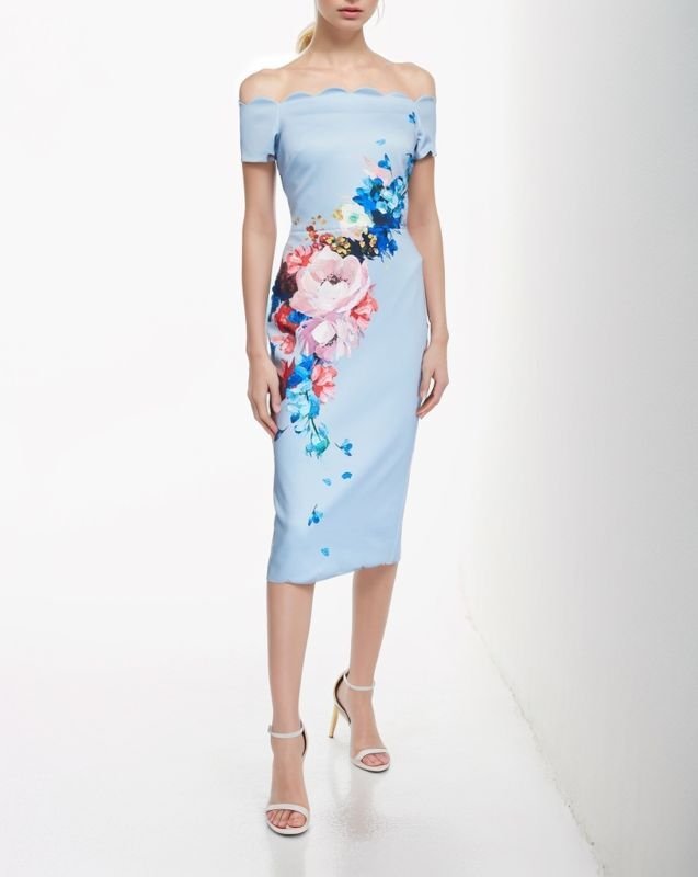画像1: Ted Baker テッドベイカー　オフショルダー花柄ドレス  22906 (1)