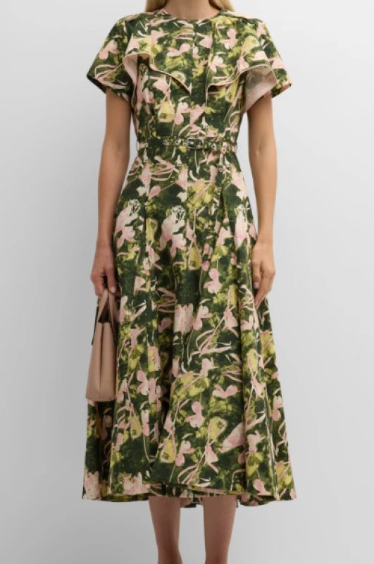 画像1: サイズ追加！【矢田亜希子さん着用】3.1 Phillip Lim 　Floating Iris Draped A-Line Midi Dress  07041 (1)