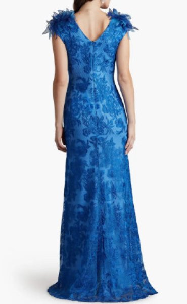 画像2: セール！Tadashi Shoji  タダシショージ  　LIANA FLORAL EMBELLISHED GOWN　ブルー系 (2)