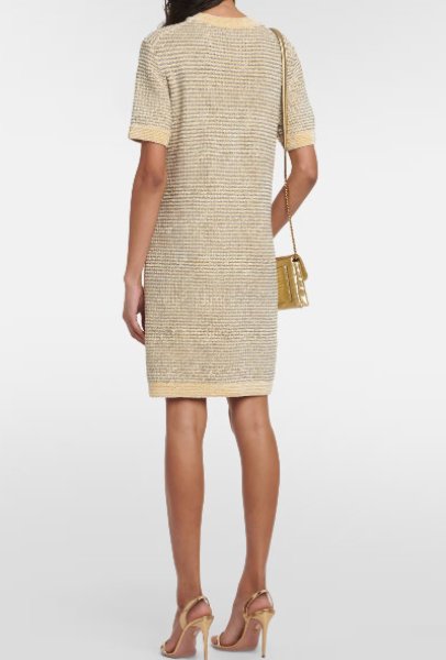 画像2: 【矢田亜希子さん着用】Tory Burch トリーバーチ  ストライプベルベットドレス  11281 (2)