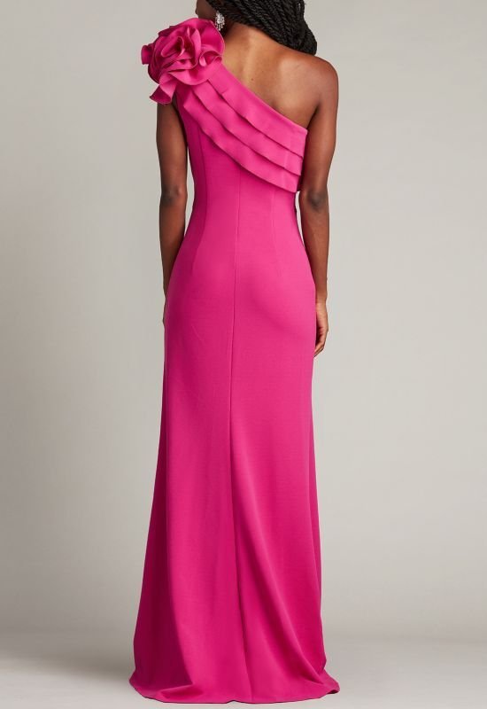 画像2: Tadashi Shoji タダシショージ   PIKE DRAPED ROSETTE SHOULDER GOWN ピンク系 (2)