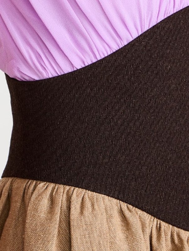 画像4: 【めるるさん、ルーシーリュウ着用】Tory Burch トリーバーチ　カラーブロック Burlap Dress 07091 (4)