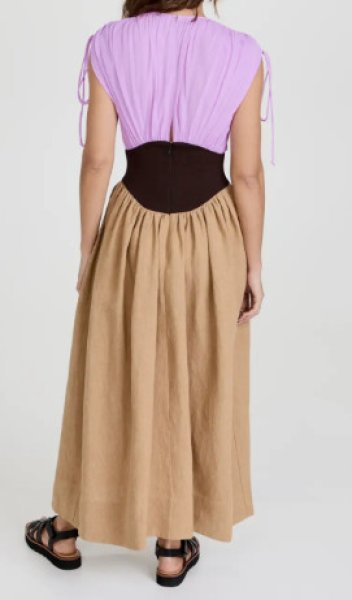 画像3: 【めるるさん、ルーシーリュウ着用】Tory Burch トリーバーチ カラーブロック Burlap Dress 07091 (3)