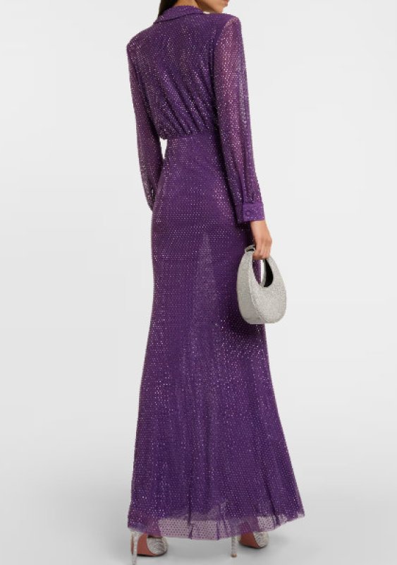 画像2: 【パリスヒルトン愛用】Self Portrait　セルフポートレート　Embellished mesh maxi dress  01093 (2)