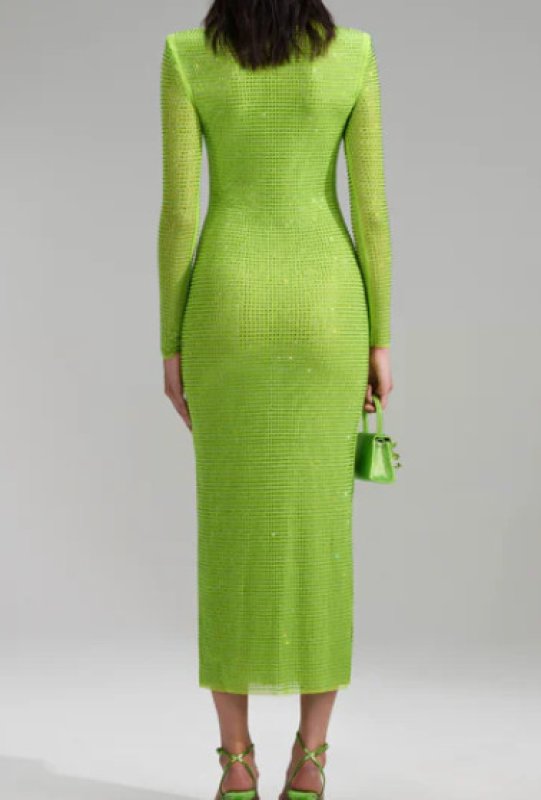 画像4: 【ジジハディッド愛用】Self Portrait　セルフポートレート　THE GG DRESS グリーン系  12143 (4)