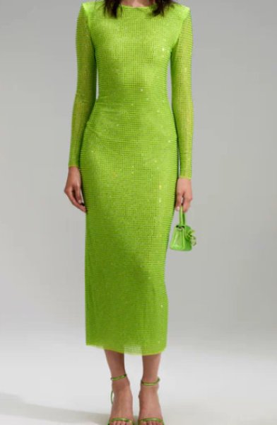 画像3: 【ジジハディッド愛用】Self Portrait セルフポートレート THE GG DRESS グリーン系  12143 (3)