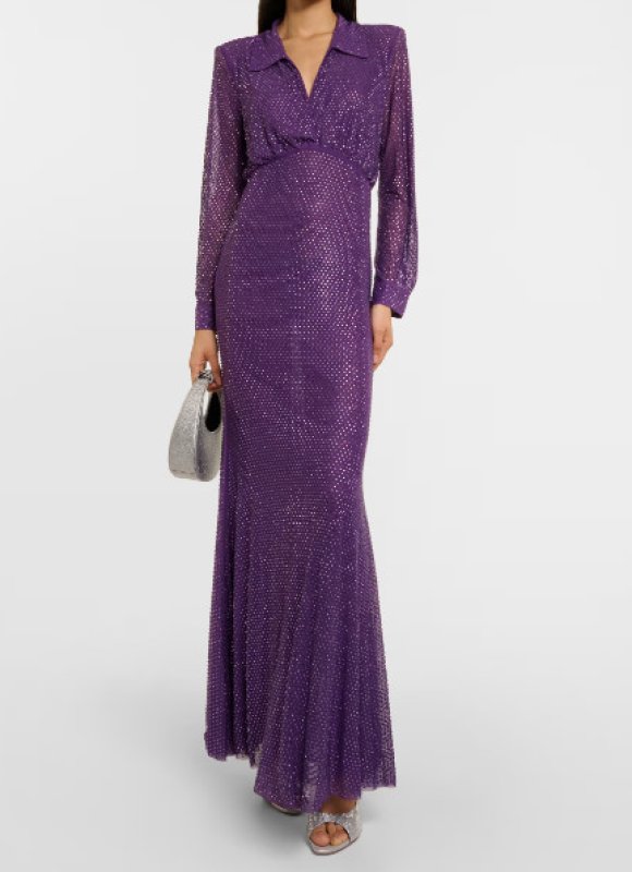 画像1: 【パリスヒルトン愛用】Self Portrait　セルフポートレート　Embellished mesh maxi dress  01093 (1)