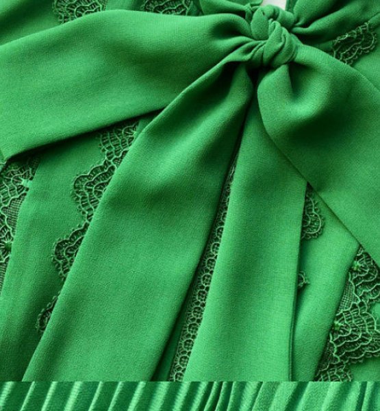 画像3: セール！Self Portrait　セルフポートレート　 Chiffon Trimmed Midi Dress グリーン (3)