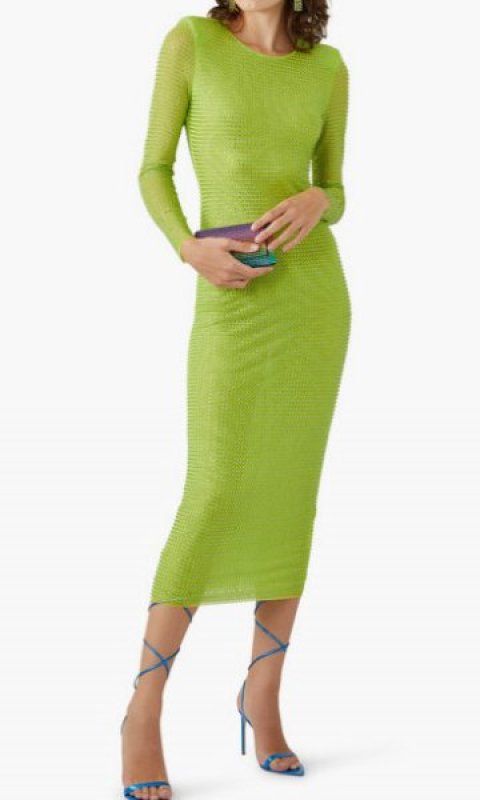 画像1: 【ジジハディッド愛用】Self Portrait　セルフポートレート　THE GG DRESS グリーン系  12143 (1)