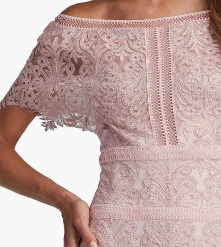 画像3: Tadashi Shoji タダシショージ  PENI EMBROIDERED TULLE GOWN ピンク系  12134 (3)