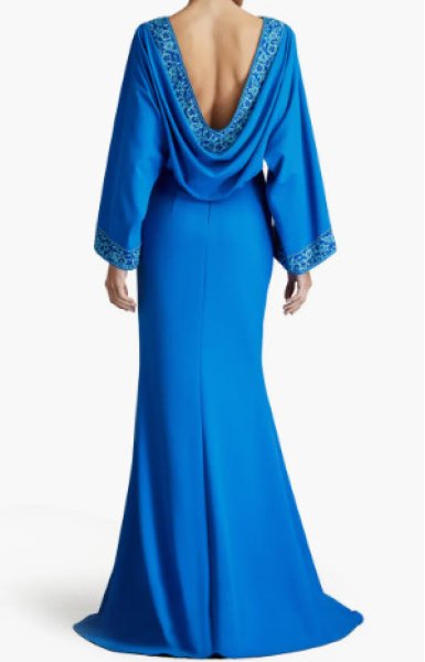 画像2:  Tadashi Shoji  タダシショージ MOLINE COWL BACK GOWN ブルー系   10101 (2)