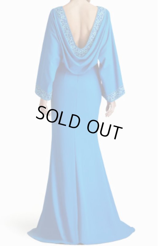 画像2:  Tadashi Shoji  タダシショージ　MOLINE COWL BACK GOWN ブルー系   10101 (2)