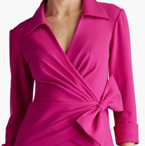 画像3: Tadashi Shoji タダシショージ  SEAVER MOCK TWO-PIECE COLLARED DRESS   ピンク系   (3)