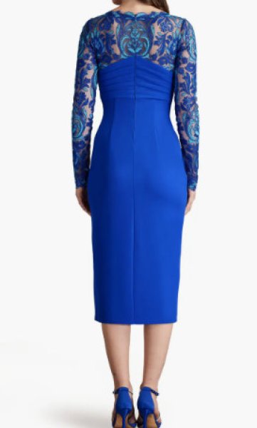 画像2: Tadashi Shoji タダシショージ  Denton Dress ブルー系 (2)