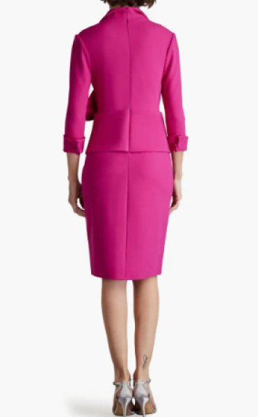 画像2: Tadashi Shoji タダシショージ  SEAVER MOCK TWO-PIECE COLLARED DRESS   ピンク系   (2)