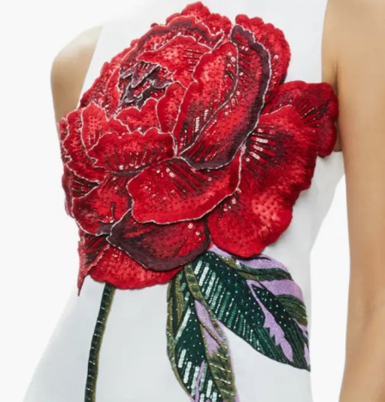 画像3: セール！【ニッキーヒルトン愛用】Alice + Olivia アリスアンドオリビア  Clyde Beaded Rose Shift Dress  12112 (3)