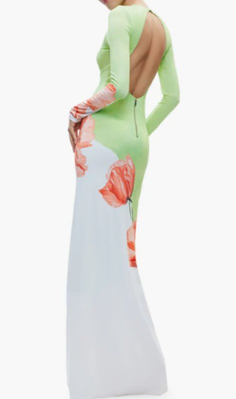 画像2: Alice + Olivia アリスアンドオリビア  Delora Floral Color Block Maxi Dress  03241 (2)