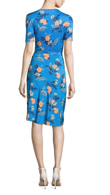 画像2: セール！Diane von Furstenberg 　ダイアンフォンファステンバーグ　Blue Floral Wrap Dress  10064 (2)