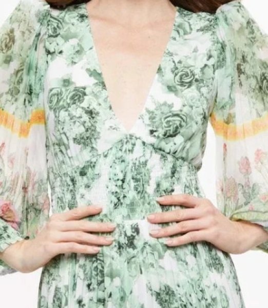 画像4: Alice + Olivia アリスアンドオリビア   SION SUNBURST PLEATED MAXI DRESS  06011 (4)