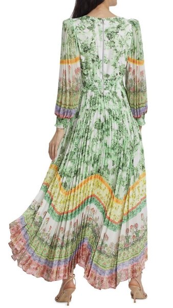 画像2: Alice + Olivia アリスアンドオリビア   SION SUNBURST PLEATED MAXI DRESS  06011 (2)