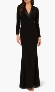 Adrianna Papell タキシードスタイルロングドレス 限定販売！Adrianna Papell アドリアナパペル タキシードロング