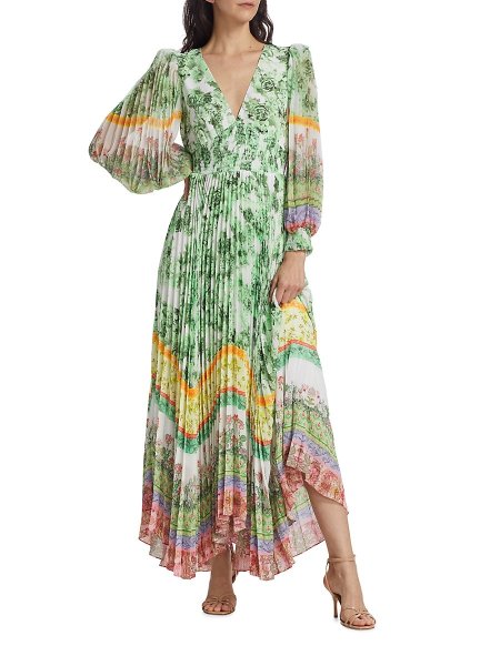 画像3: Alice + Olivia アリスアンドオリビア   SION SUNBURST PLEATED MAXI DRESS  06011 (3)