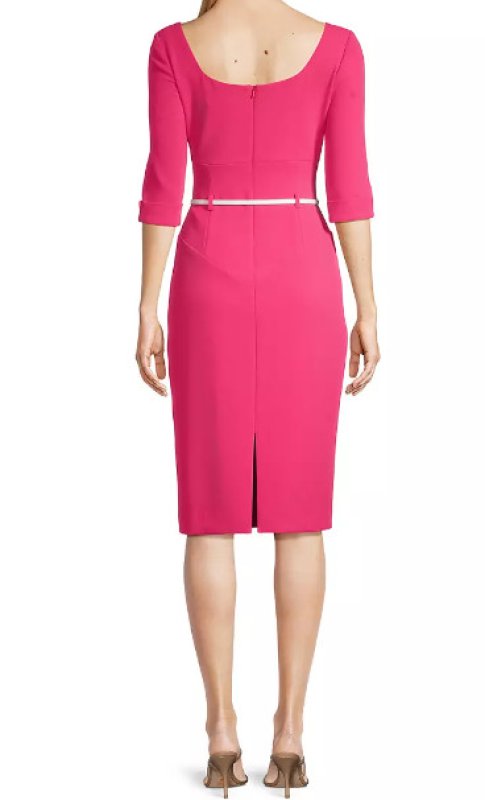 画像2: セール！【ドラマ使用】Black Halo ７分袖Jackie O Dress  ピンク系 (2)