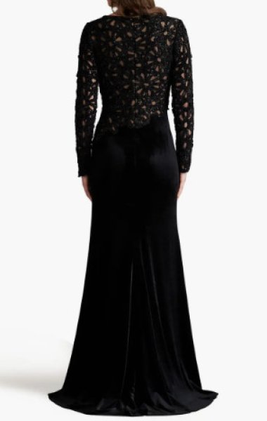 画像2: Tadashi Shoji タダシショージ  Sinnott velvet Gown ブラック系 (2)
