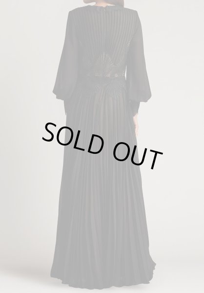 画像3: セール!Tadashi Shoji  タダシショージ    Yates Pleated Chiffon & Lace Gown ブラック (3)