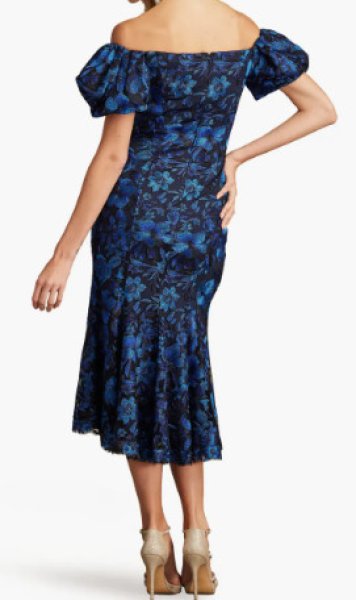 画像2: Tadashi Shoji タダシショージ  Bavi Off-Shoulder Midi Dress ブルー系 (2)