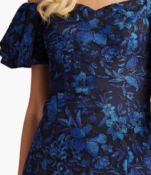 画像3: Tadashi Shoji タダシショージ  Bavi Off-Shoulder Midi Dress ブルー系 (3)