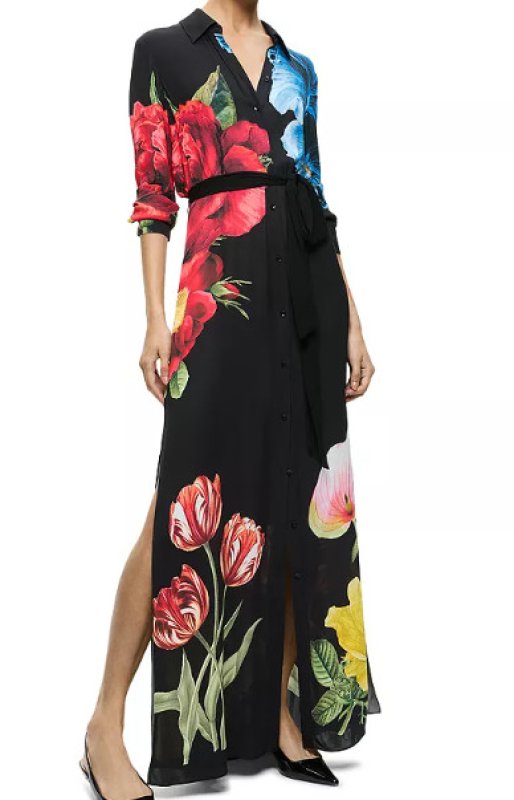 画像1: サイズ追加、セール！Alice + Olivia アリスアンドオリビア　 Chassidy Floral Maxi Shirt Dress  11051 (1)