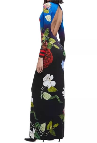 画像2: Alice + Olivia アリスアンドオリビア  DELORA LUNCH DATE OPEN-BACK FLORAL MAXI DRESS   11055 (2)