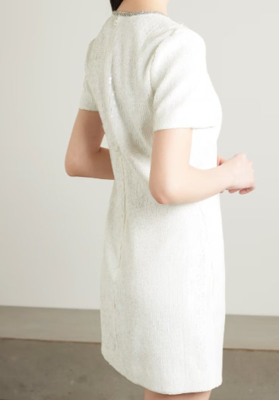 画像2: サイズ追加！【BLACKPINK ジス着用】 Self Portrait セルフポートレート　ホワイトスパンコールミニドレス  10153 (2)