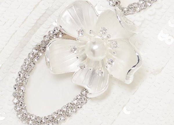 画像3: サイズ追加！【BLACKPINK ジス着用】 Self Portrait セルフポートレート　ホワイトスパンコールミニドレス  10153 (3)