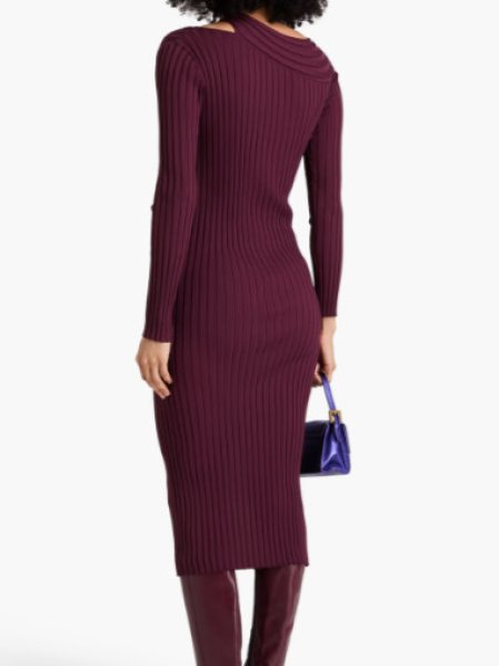画像2: Diane von Furstenberg ダイアンフォンファステンバーグ Cassie cutout ribbed-knit midi dress  10065 (2)